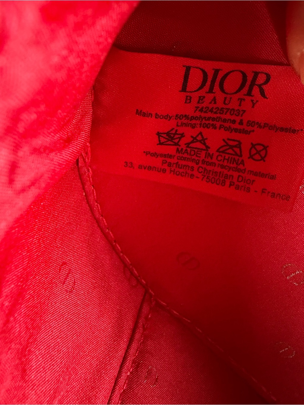 DIOR Red Patent Leather Embossed Logo Crossbody with Gold Chain - Picture 4 of 11